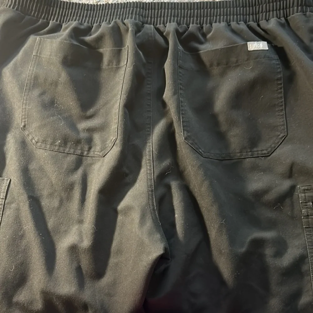 Figs Black Medical Nurse Doctor Hospital Scrub Pants Cargo Size Med EUC #6305